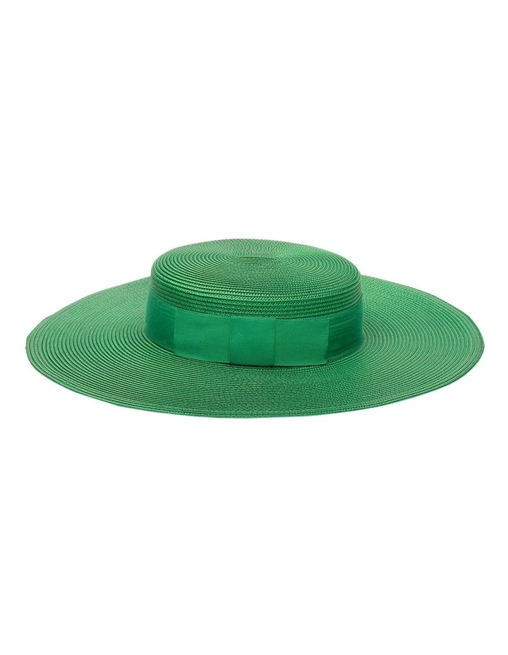 Macy Boater Racewear Hat in Emerald image 2