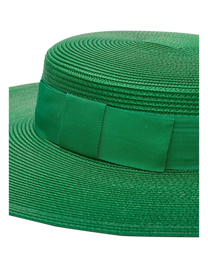 Macy Boater Racewear Hat in Emerald image 3