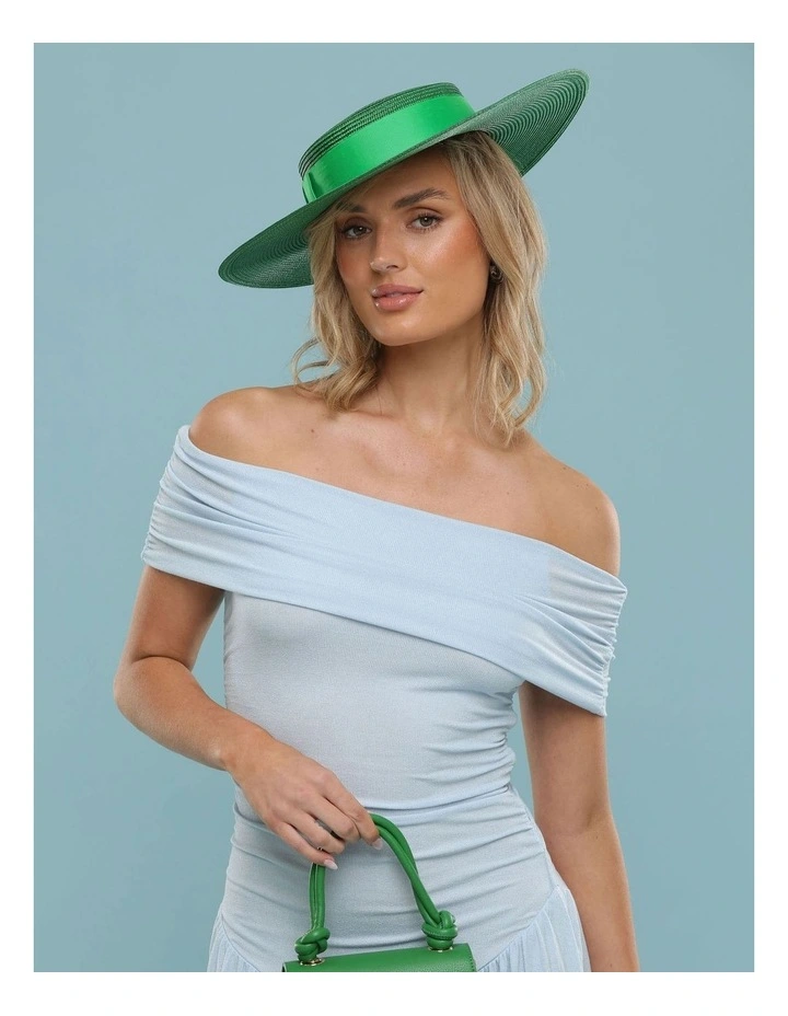 Macy Boater Racewear Hat in Emerald image 5