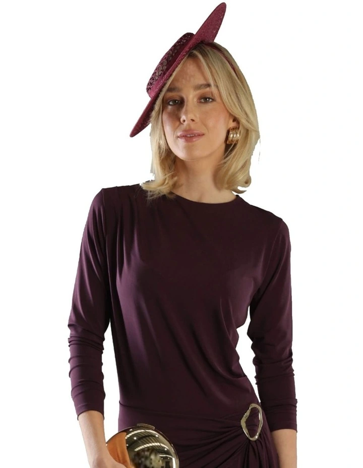 Cassy Boater Racewear Hat in Cherry image 2