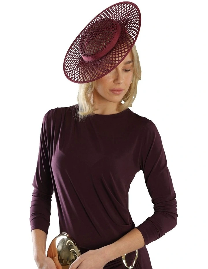 Cassy Boater Racewear Hat in Cherry image 3