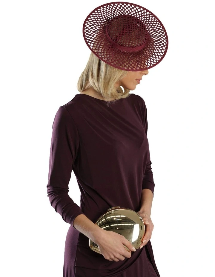 Cassy Boater Racewear Hat in Cherry image 4