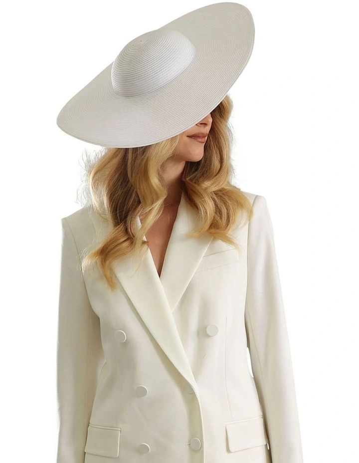 Mona Plate Racewear Hat in White image 2