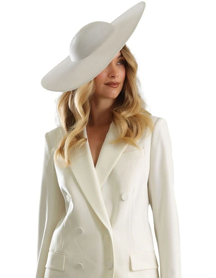 Mona Plate Racewear Hat in White image 3