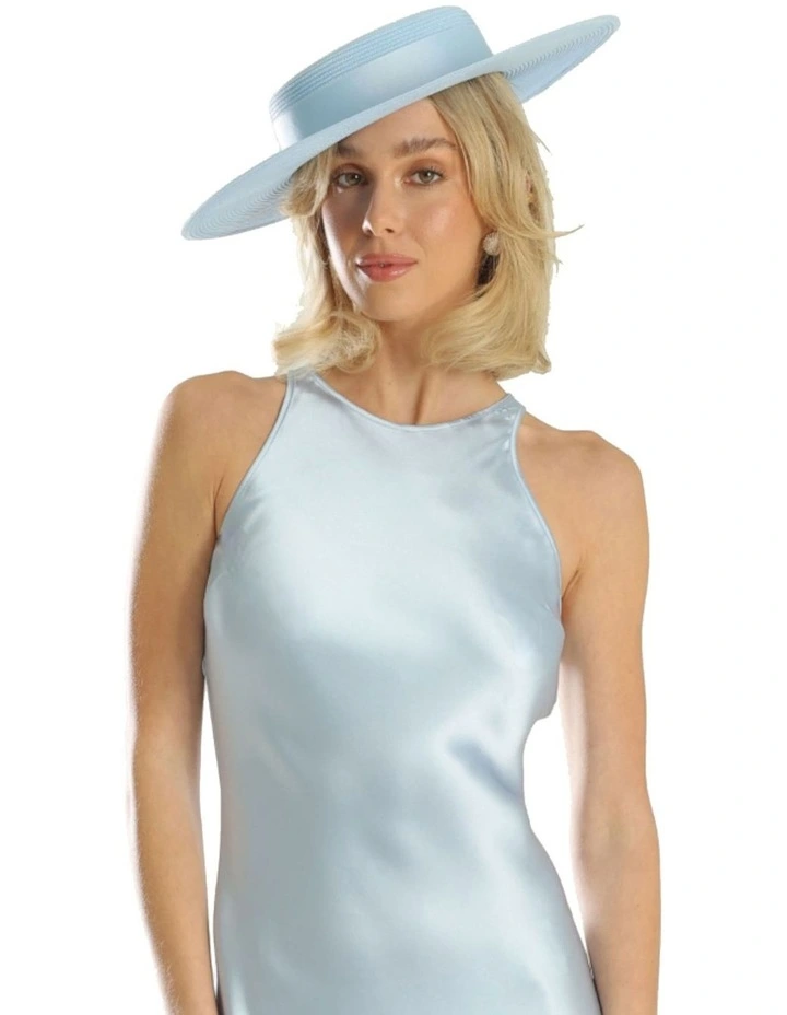 Macy Racewear Boater Hat in Blue image 4
