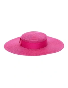 Macy Boater Racewear Hat in Hot Pink