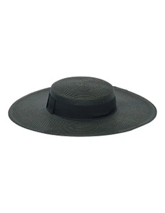 Macy Boater Racewear Hat in Black