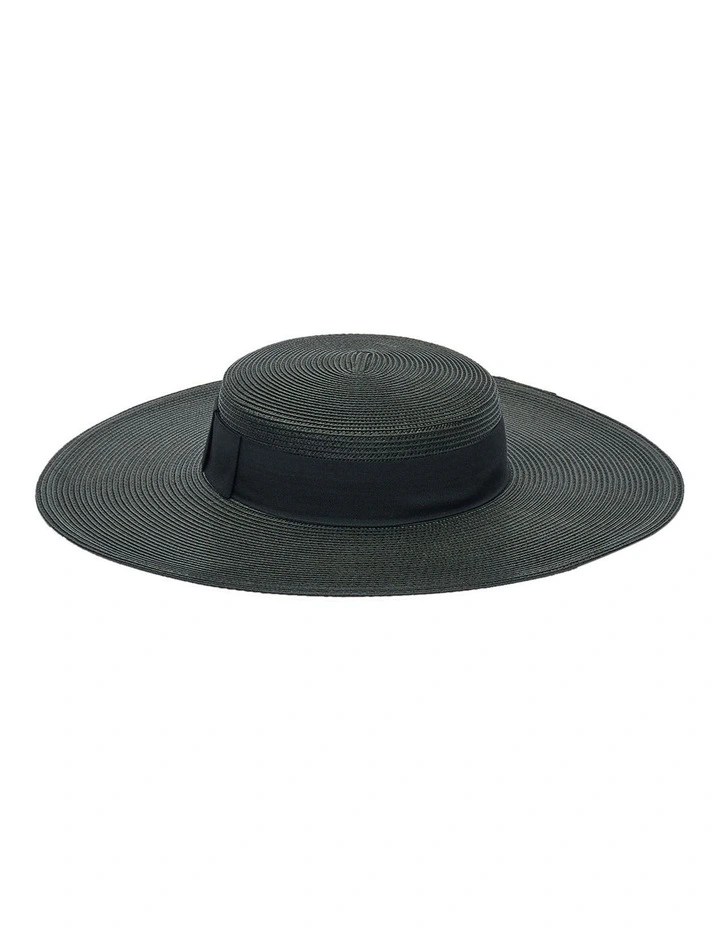 Macy Boater Racewear Hat in Black image 1