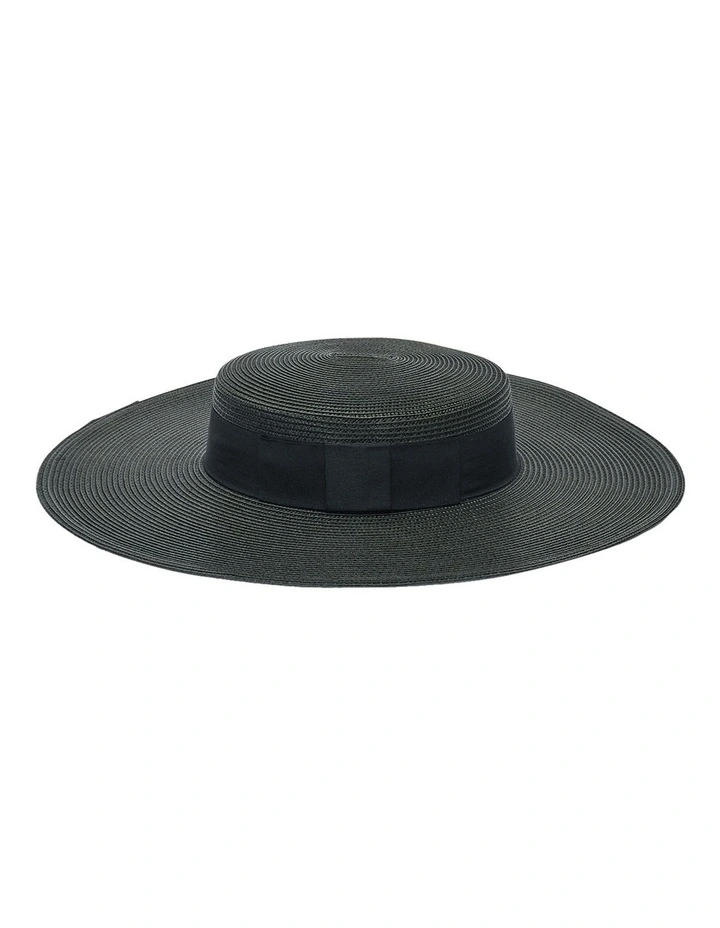 Macy Boater Racewear Hat in Black image 4