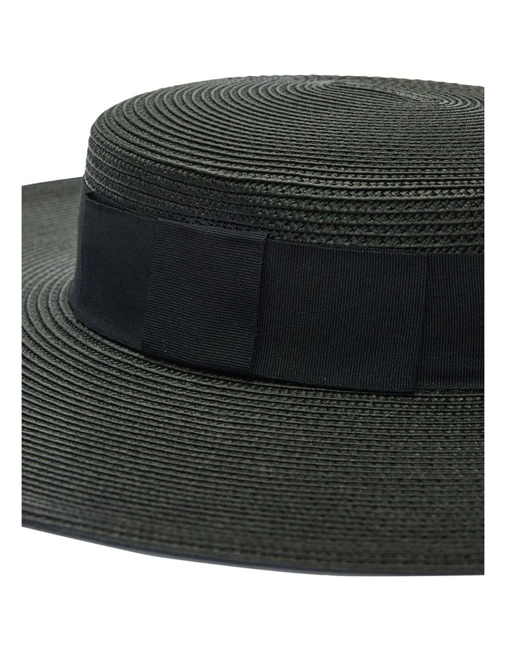 Macy Boater Racewear Hat in Black image 6