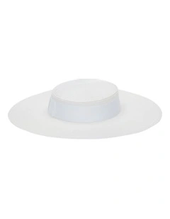 Macy Boater Racewear Hat in White