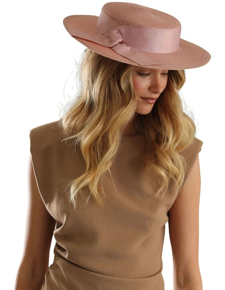 Clarke Racewear Boater in Blush Pink image 2