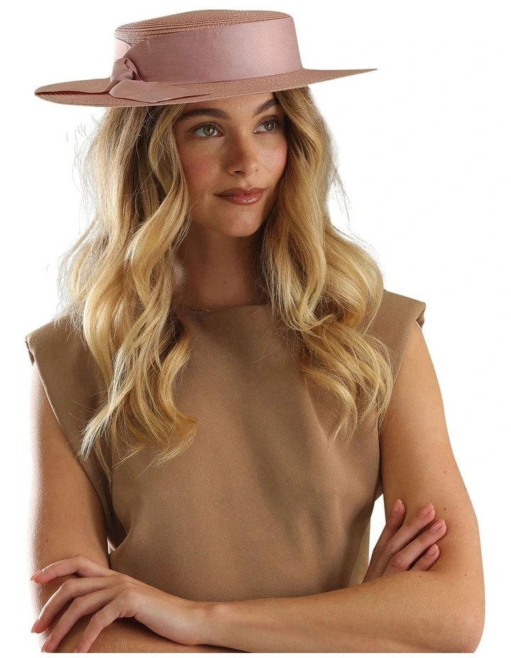 Clarke Racewear Boater in Blush Pink image 5