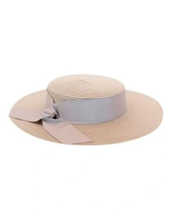 Clarke Boater Racewear Hat in Nude