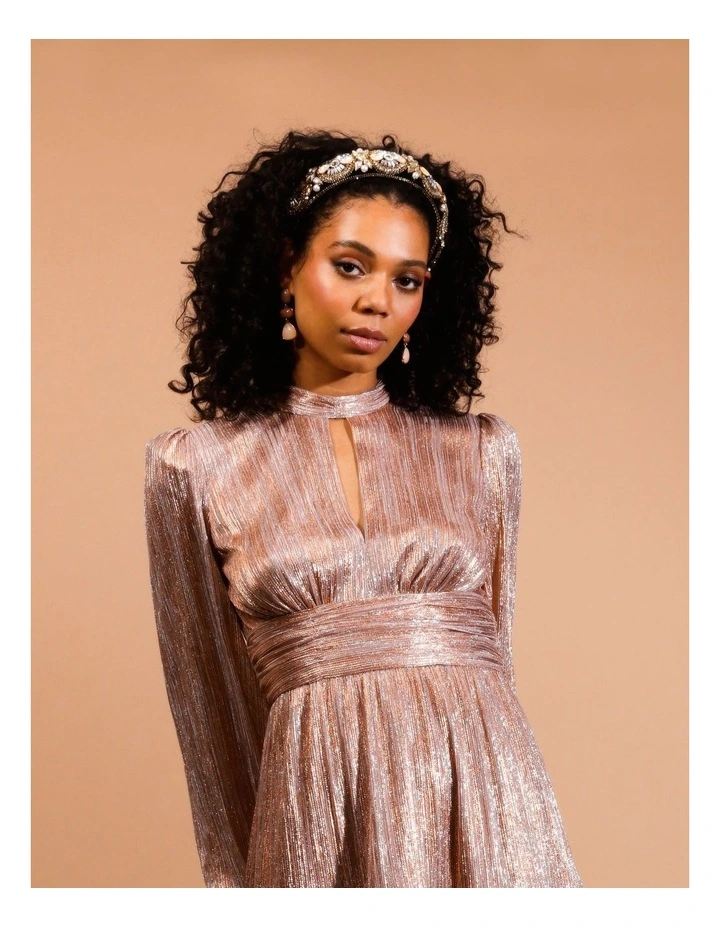 Embellished Padded Headband in Blush image 2