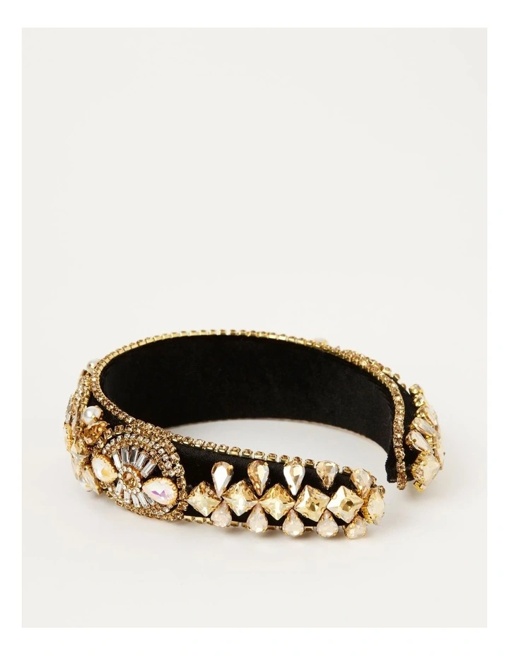 Embellished Padded Headband in Blush image 4