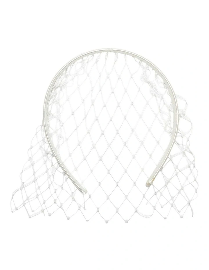Lucia Veil Headpiece in White image 1