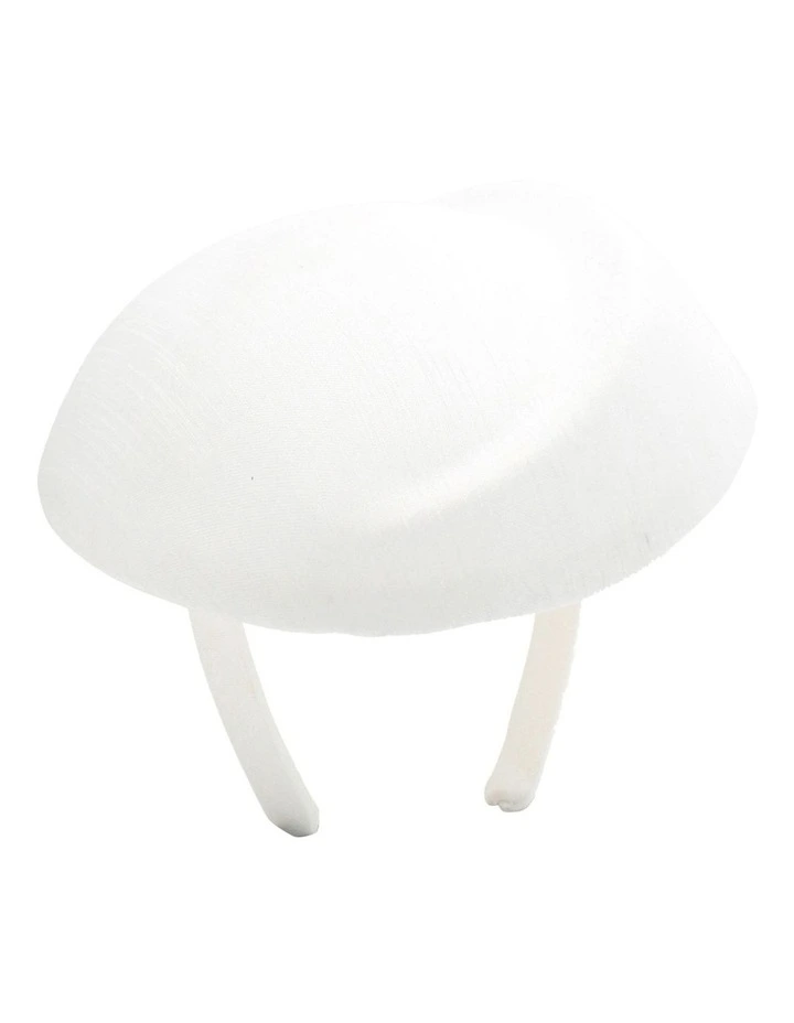 Evelyn Beret Fascinator in White image 1