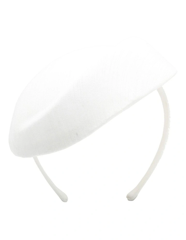 Evelyn Beret Fascinator in White image 3
