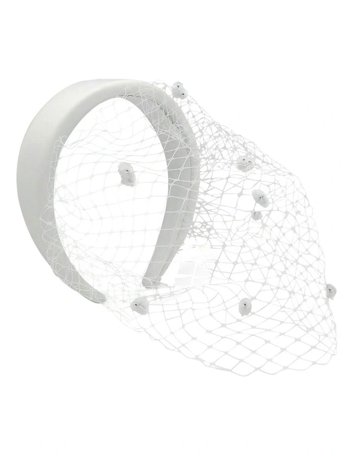 Lilah Veil Headband in White image 1