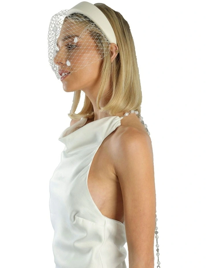 Lilah Veil Headband in White image 3