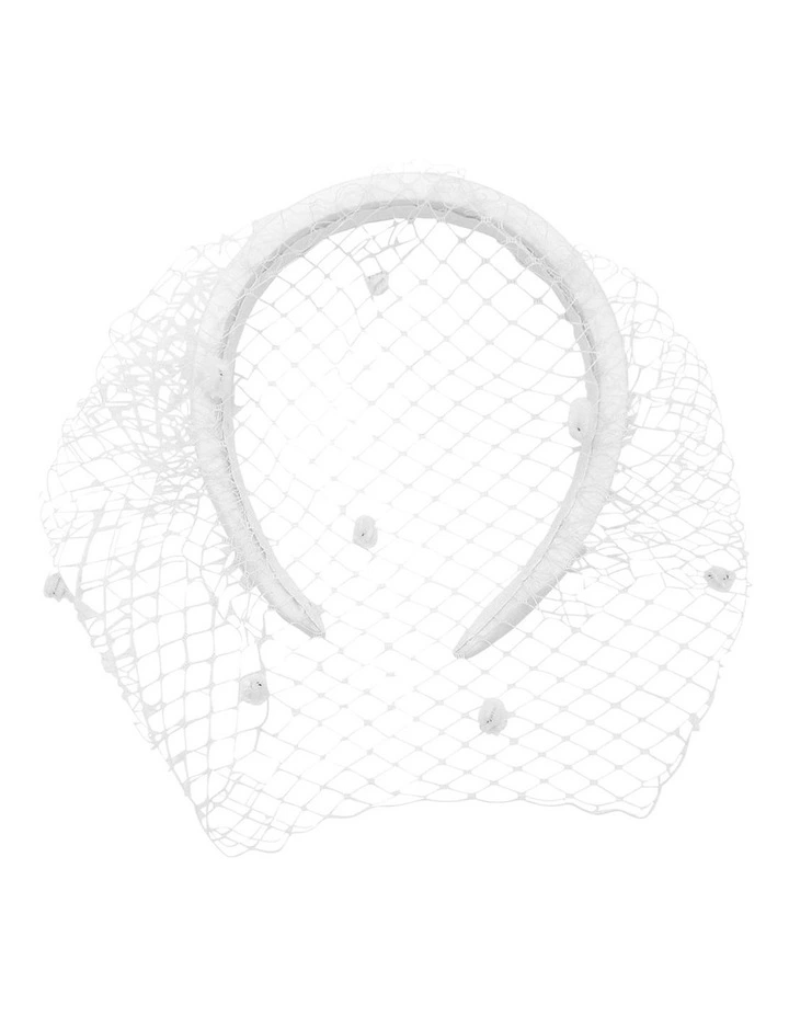 Lilah Veil Headband in White image 4
