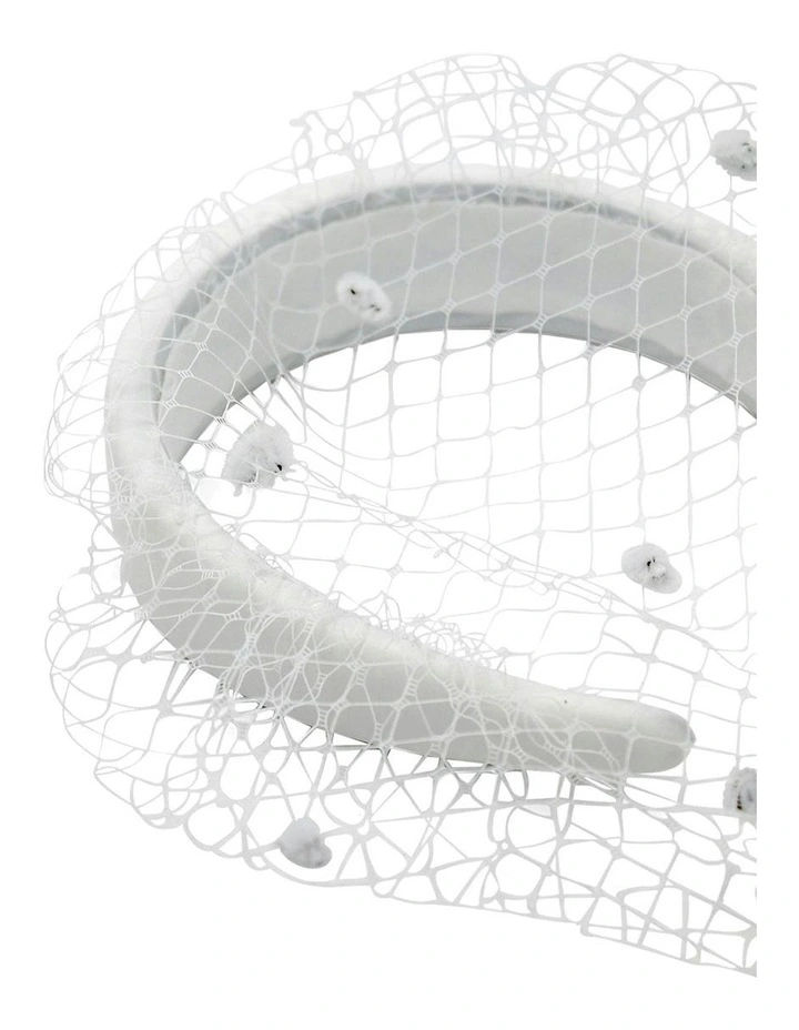 Lilah Veil Headband in White image 5