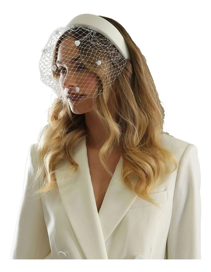 Lilah Veil Headband in White image 6