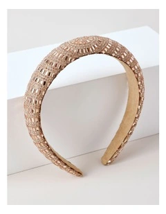 Diamonte Padded Headband in Pink