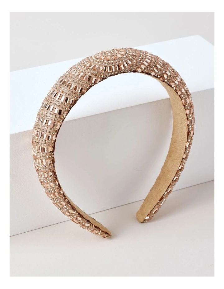Diamonte Padded Headband in Pink image 1