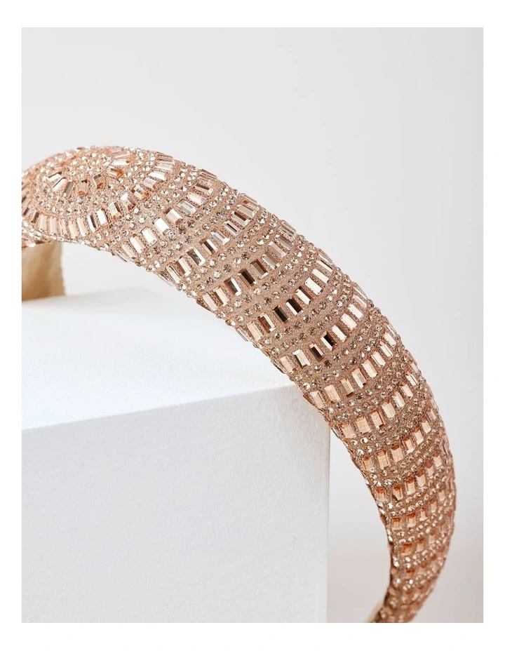 Diamonte Padded Headband in Pink image 2