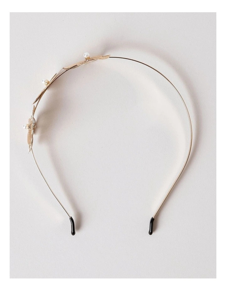 Gold Flower Headband in Gold image 5
