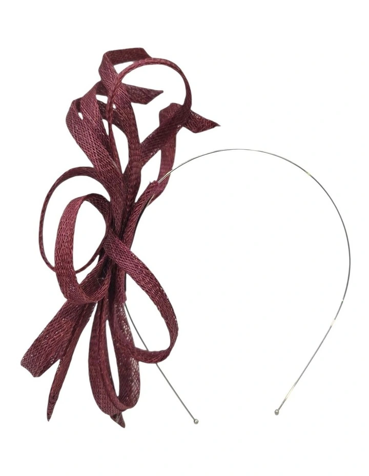 Sinamay Bow Fascinator in Red image 1