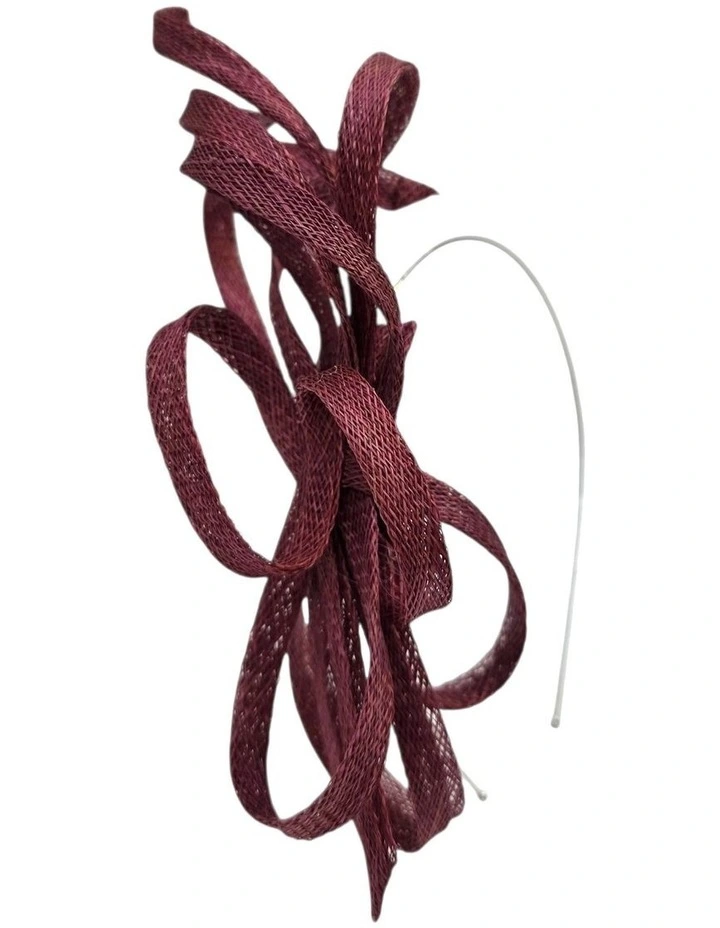 Sinamay Bow Fascinator in Red image 2