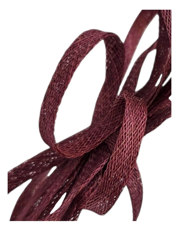 Sinamay Bow Fascinator in Red image 3