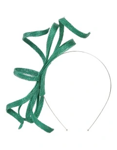 Sinamay Bow Fascinator in Green