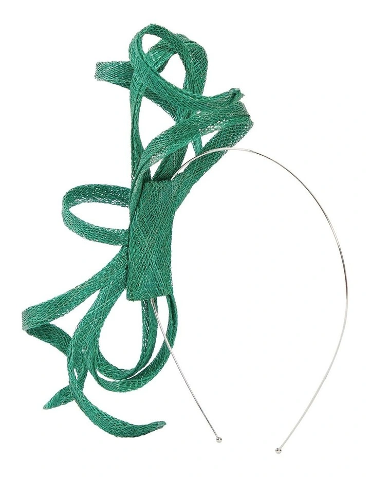 Sinamay Bow Fascinator in Green image 2