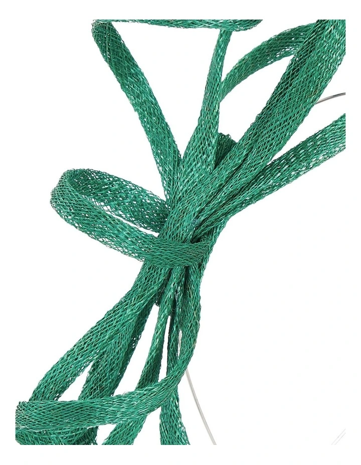 Sinamay Bow Fascinator in Green image 3