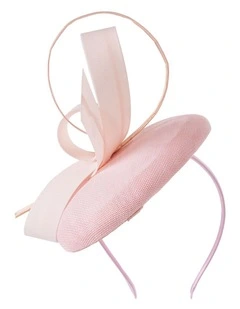 Pillbox With Loop Bow Fascinator in Pink
