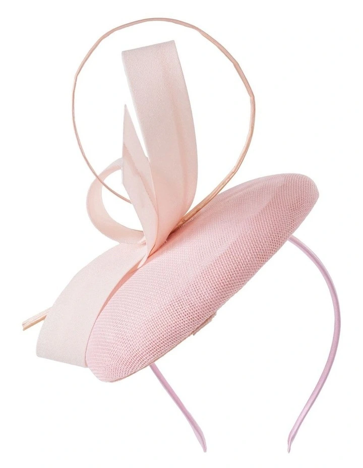 Pillbox With Loop Bow Fascinator in Pink image 1