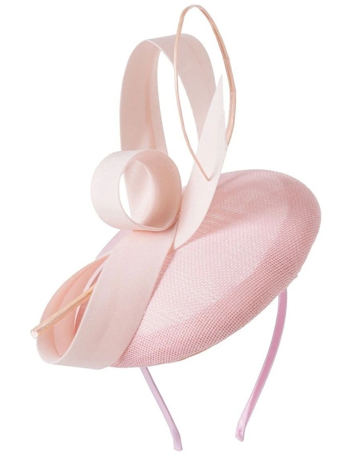 Pillbox With Loop Bow Fascinator in Pink image 2