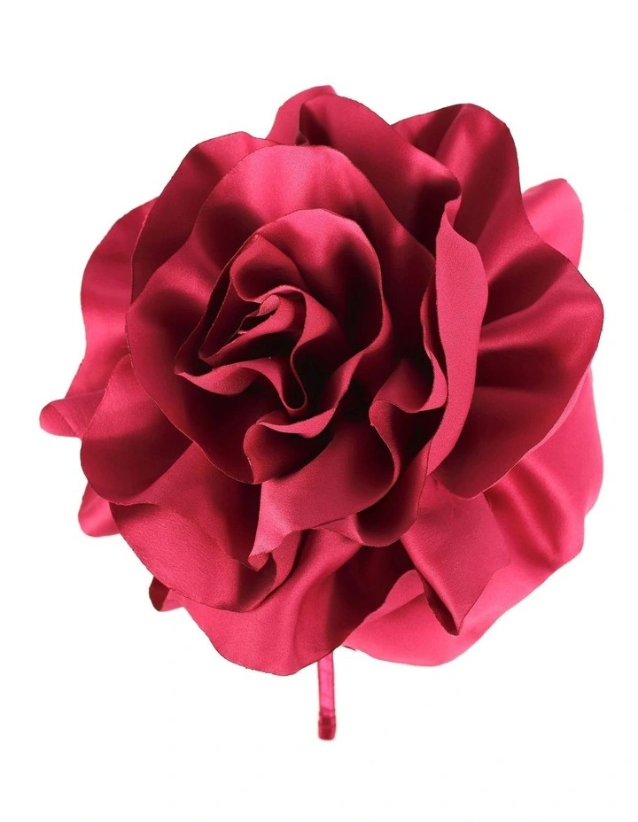 Large Flower On Headband in Raspberry image 2