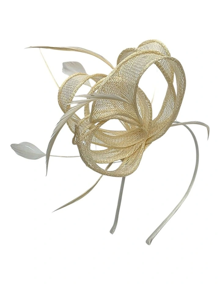 Sinamay Bow With Feathers Fascinator image 2