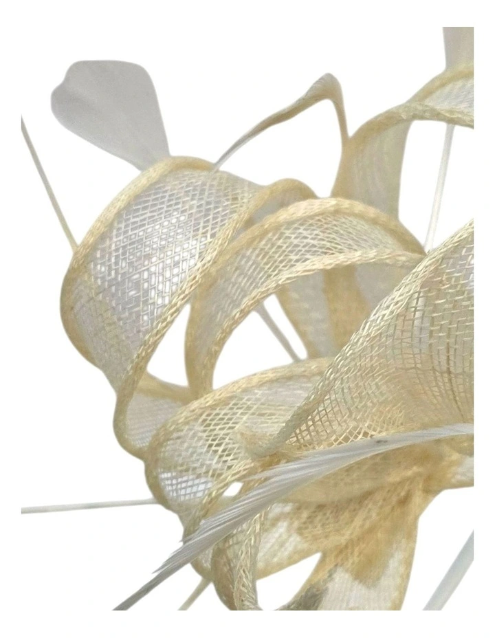 Sinamay Bow With Feathers Fascinator image 3