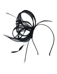 Sinamay Bow With Feathers Fascinator