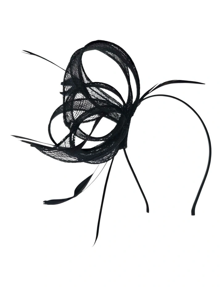 Sinamay Bow With Feathers Fascinator image 1
