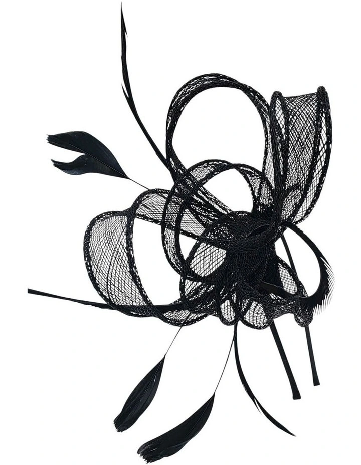 Sinamay Bow With Feathers Fascinator image 2