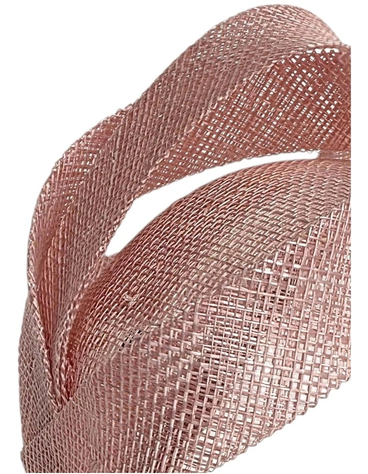 Double Sinamay Curve Fascinator in Pink image 3