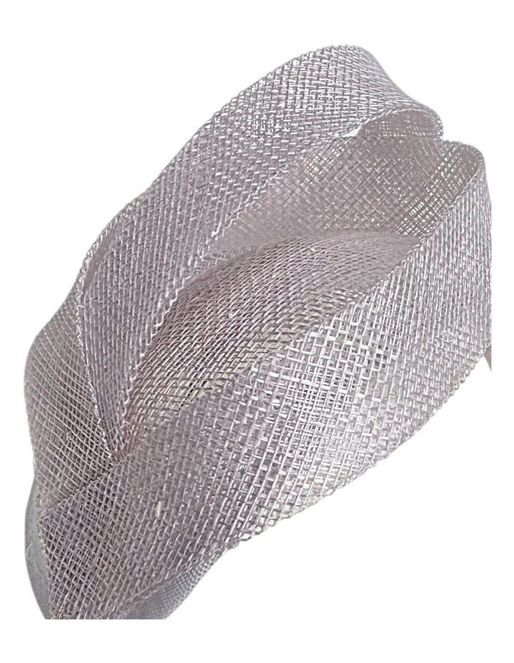Double Sinamay Curve Fascinator in White image 3