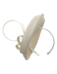 Small Sinamay Plate Fascinator with Loops in Ivory